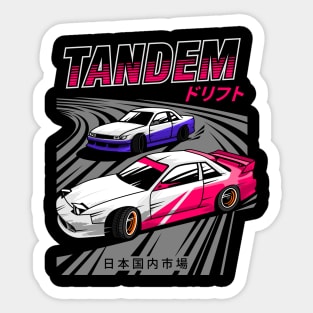 JDM cars drift Tandem Sticker